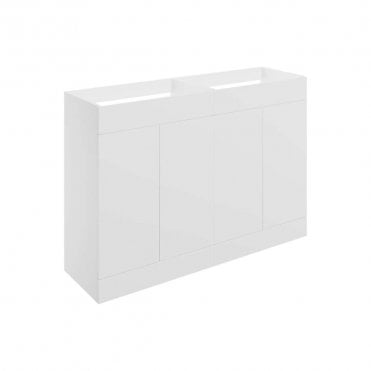 Marina 1180mm Floor Standing 4 Door Countertop Vanity Unit (No Top) - Matt White