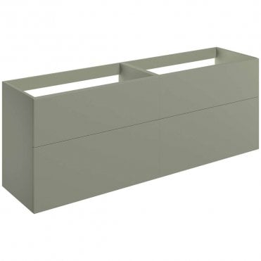 Marina 1180mm Wall Hung 4 Drawer Countertop Vanity Unit (No Top) - Matt Olive Green