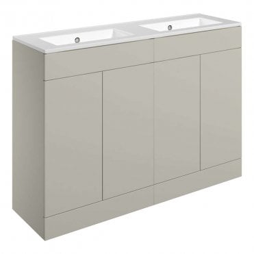 Marina 1210mm Floor Standing 4 Door Basin Unit & 0TH Basin - Matt Latte