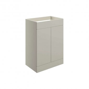 Marina 590mm Floor Standing 2 Door Countertop Vanity Unit (No Top) - Matt Latte