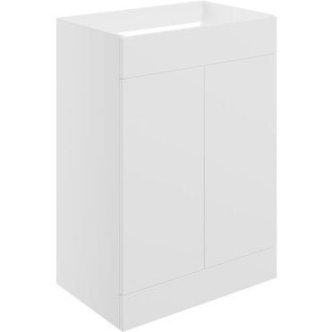 Marina 590mm Floor Standing 2 Door Countertop Vanity Unit (No Top) - Matt White