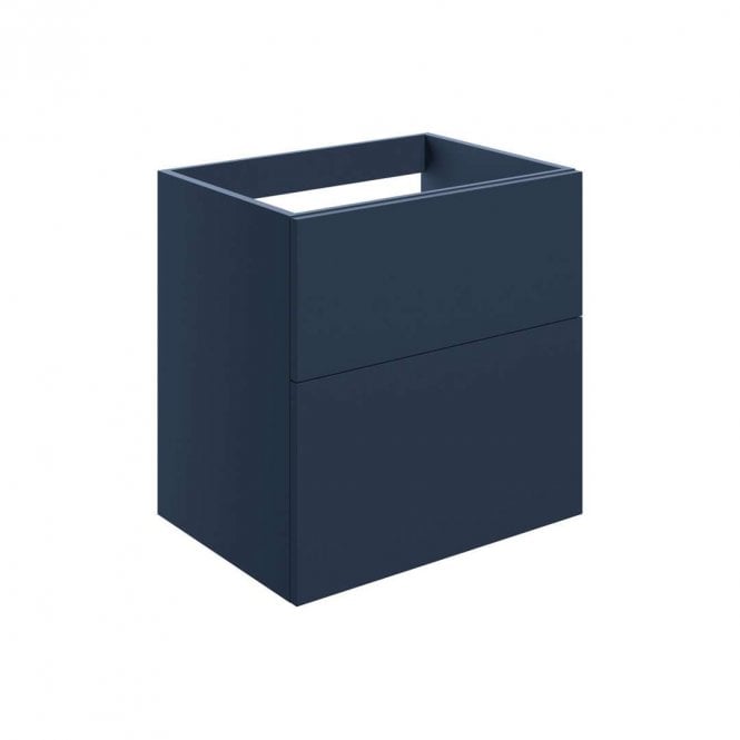 Dove Bathrooms Marina 590mm Wall Hung 2 Drawer Countertop Vanity Unit (No Top) - Matt Deep Blue