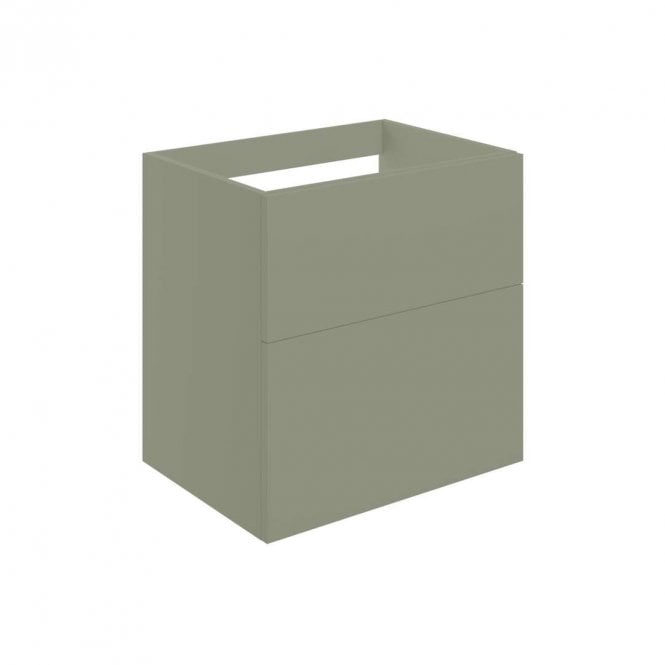 Dove Bathrooms Marina 590mm Wall Hung 2 Drawer Countertop Vanity Unit (No Top) - Matt Olive Green