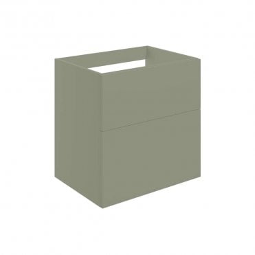 Marina 590mm Wall Hung 2 Drawer Countertop Vanity Unit (No Top) - Matt Olive Green