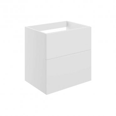 Marina 590mm Wall Hung 2 Drawer Countertop Vanity Unit (No Top) - Matt White