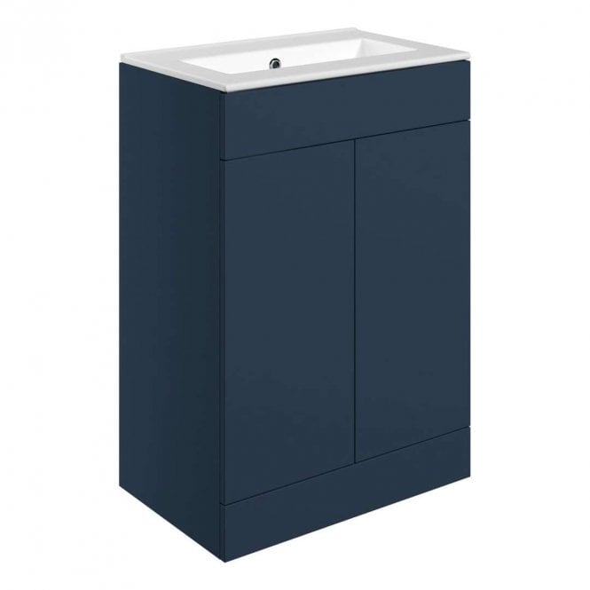 Dove Bathrooms Marina 610mm Floor Standing 2 Door Basin Unit & 0TH Basin - Matt Deep Blue