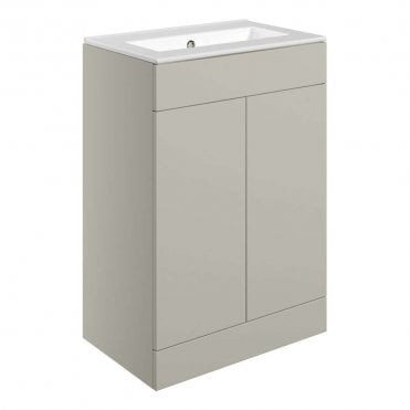 Marina 610mm Floor Standing 2 Door Basin Unit & 0TH Basin - Matt Latte