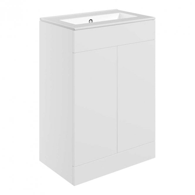 Dove Bathrooms Marina 610mm Floor Standing 2 Door Basin Unit & 0TH Basin - Matt White
