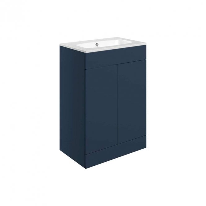 Dove Bathrooms Marina 615mm Floor Standing 2 Door Vanity Unit & Basin - Matt Deep Blue