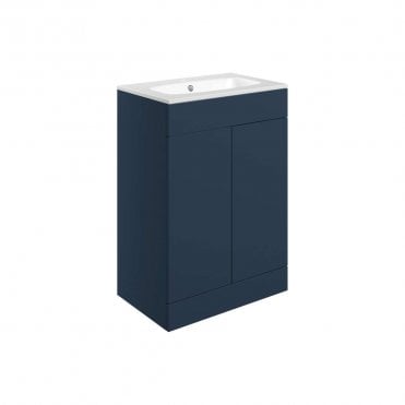 Marina 615mm Floor Standing 2 Door Vanity Unit & Basin - Matt Deep Blue