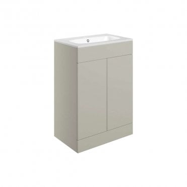 Marina 615mm Floor Standing 2 Door Vanity Unit & Basin - Matt Latte