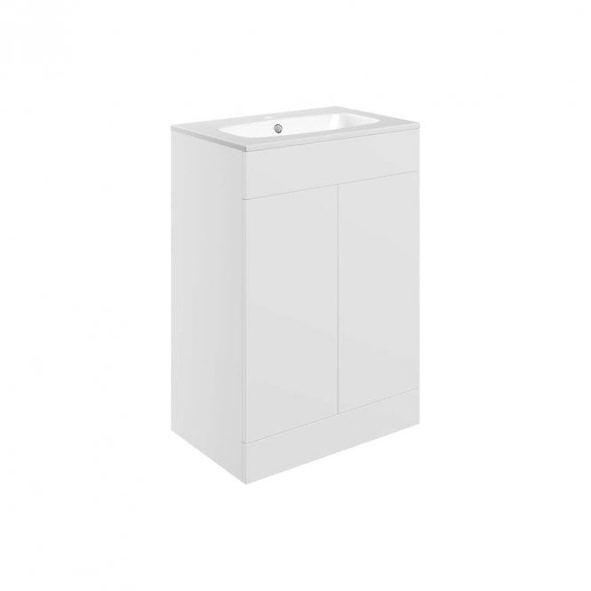 Dove Bathrooms Marina 615mm Floor Standing 2 Door Vanity Unit & Basin - Matt White
