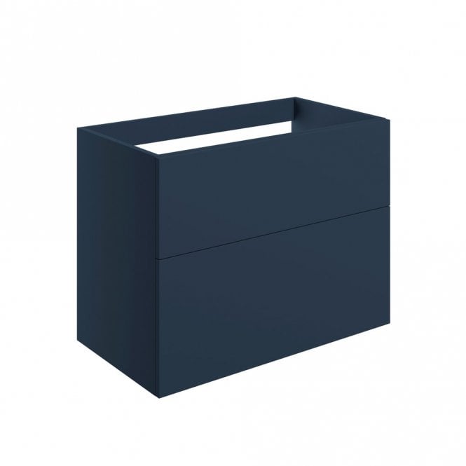 Dove Bathrooms Marina 790mm Wall Hung 2 Drawer Countertop Vanity Unit (No Top) - Matt Deep Blue