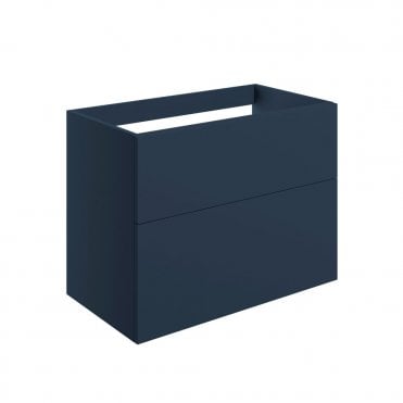 Marina 790mm Wall Hung 2 Drawer Countertop Vanity Unit (No Top) - Matt Deep Blue