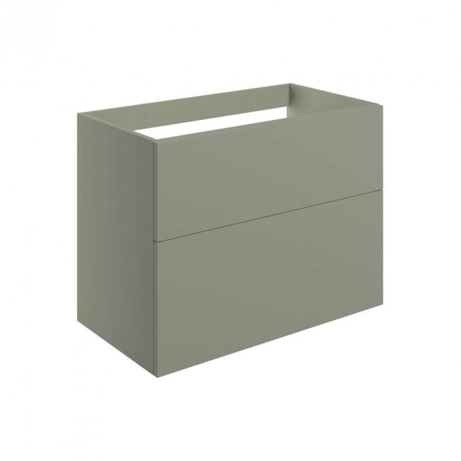 Dove Bathrooms Marina 790mm Wall Hung 2 Drawer Countertop Vanity Unit (No Top) - Matt Olive Green