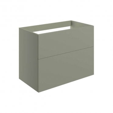 Marina 790mm Wall Hung 2 Drawer Countertop Vanity Unit (No Top) - Matt Olive Green