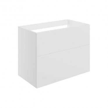 Marina 790mm Wall Hung 2 Drawer Countertop Vanity Unit (No Top) - Matt White