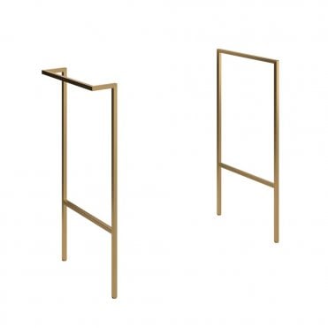 Marina Optional Frame with Integrated Towel Rail - Brushed Brass