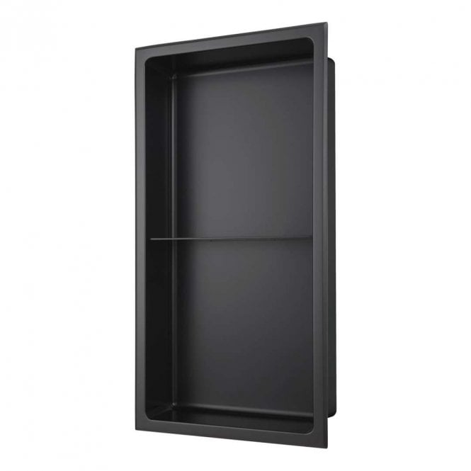 Dove Bathrooms Matt Black 610mm x 360mm x 102mm Rectangular Integrated Niche