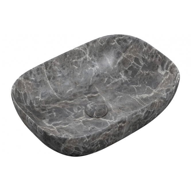 Dove Bathrooms Mercury 460x330mm Ceramic Washbowl - Grey Marble Effect