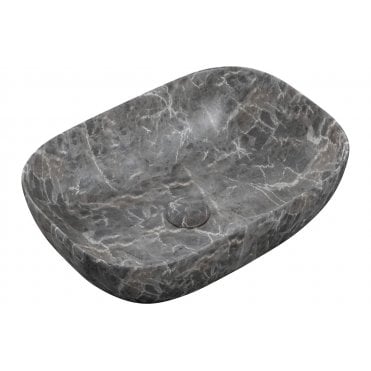Mercury 460x330mm Ceramic Washbowl - Grey Marble Effect