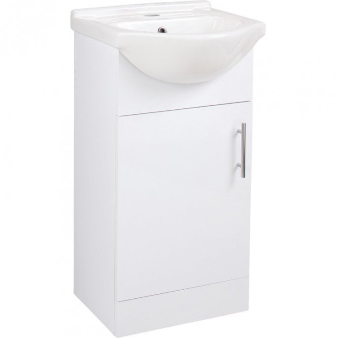 Dove Bathrooms Metro 450mm 1 Door Cloakroom Unit & Basin - White