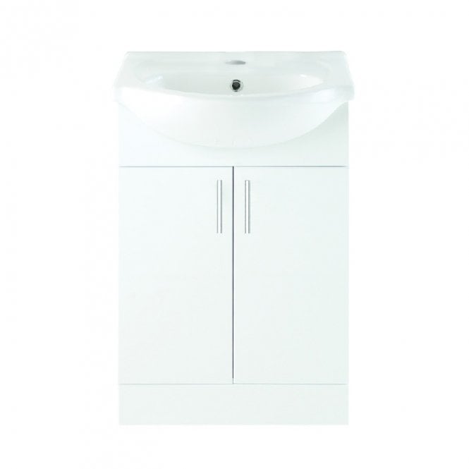 Dove Bathrooms Metro 560mm 2 Door Floor Standing Vanity Unit & Basin - White