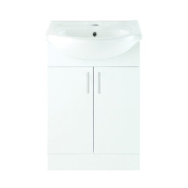 Metro 560mm 2 Door Floor Standing Vanity Unit & Basin - White