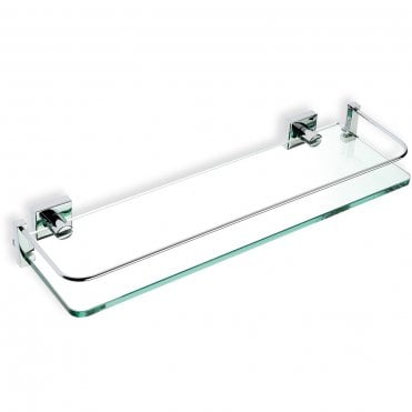 Nova Square Style 400mm Glass Shelf - Chrome