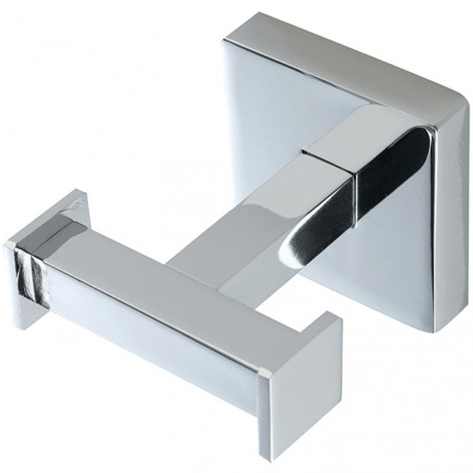 Dove Bathrooms Nova Square Style Double Robe Hook - Chrome