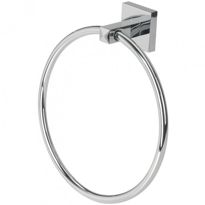 Dove Bathrooms Nova Square Style Towel Ring - Chrome