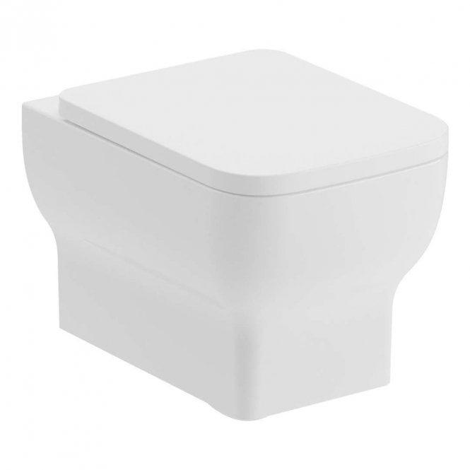 Dove Bathrooms Orla Rimless Square Style Wall Hung Toilet & Soft Close Seat