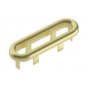 Oval Basin Overflow Cover Trim and Insert - Brushed Brass