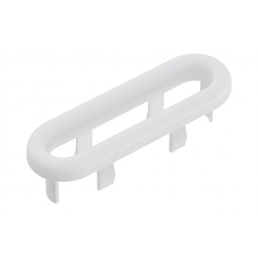 Oval Basin Overflow Cover Trim and Insert - White