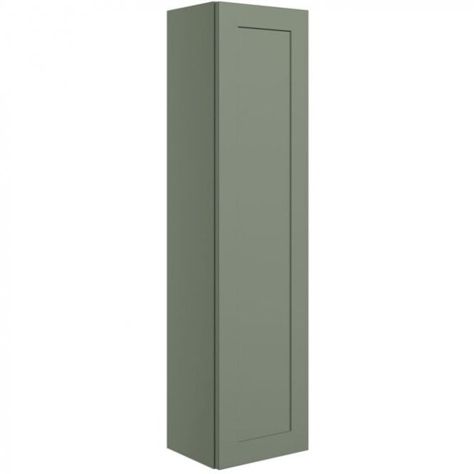 Dove Bathrooms Princeton 350mm Wall Hung 1 Door Tall Storage Unit - Matt Reed Green