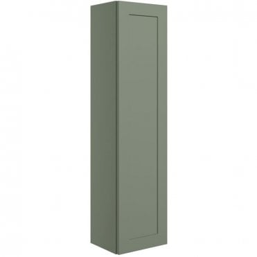 Princeton 350mm Wall Hung 1 Door Tall Storage Unit - Matt Reed Green