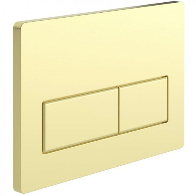 Dove Bathrooms Rectangle Push Button Flush plate - Brushed Brass