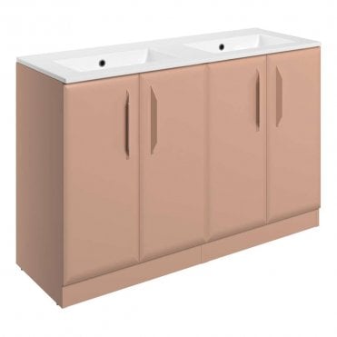 Refresh 1210mm Matt Apricot Double Vanity Unit with 0TH Basin