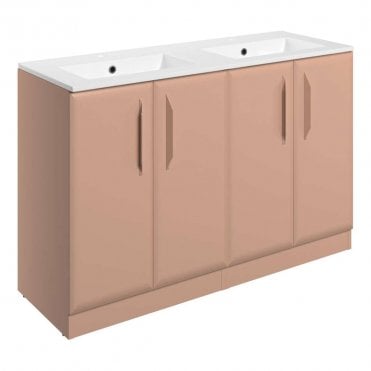 Refresh 1210mm Matt Apricot Double Vanity Unit with 2TH Basin