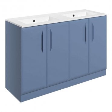 Refresh 1210mm Matt Misty Blue Double Vanity Unit with 2TH Basin