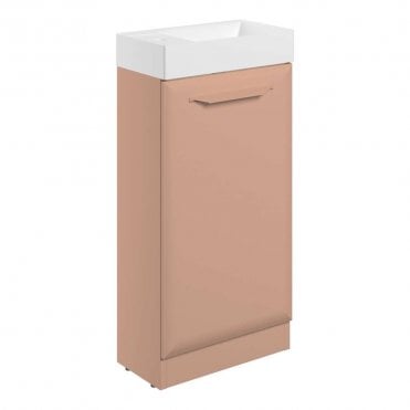 Refresh 410mm Matt Apricot Cloakroom Vanity Unit with 1TH Basin