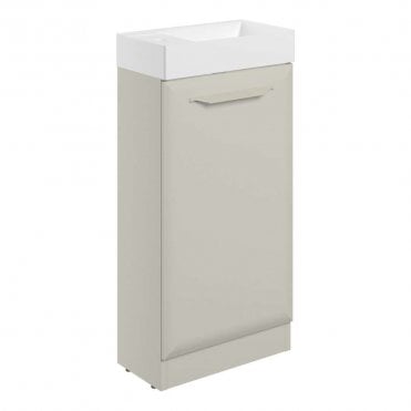 Refresh 410mm Matt Latte Cloakroom Vanity Unit with 1TH Basin