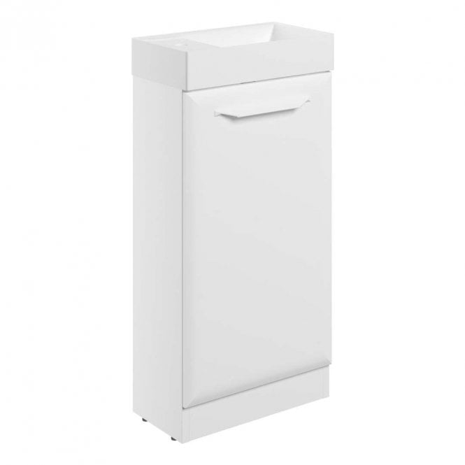 Dove Bathrooms Refresh 410mm Matt White Cloakroom Vanity Unit with 1TH Basin