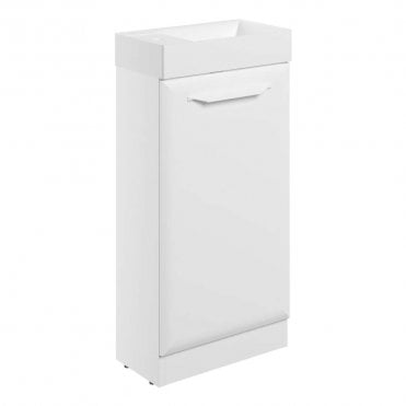 Refresh 410mm Matt White Cloakroom Vanity Unit with 1TH Basin