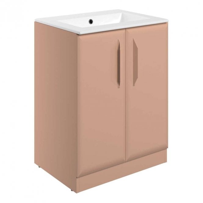 Dove Bathrooms Refresh 615mm Matt Apricot 2 Door Vanity Unit with 1TH Basin