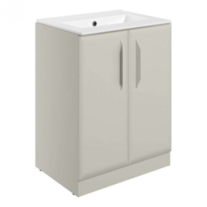 Dove Bathrooms Refresh 615mm Matt Latte 2 Door Vanity Unit with No Tap Hole Basin