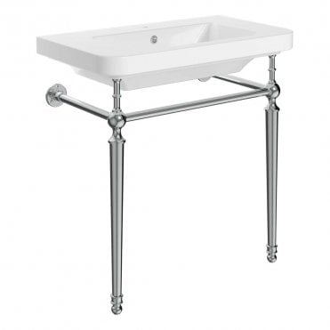 Sanctuary 810mm 1TH Basin with Traditional Chrome Washstand