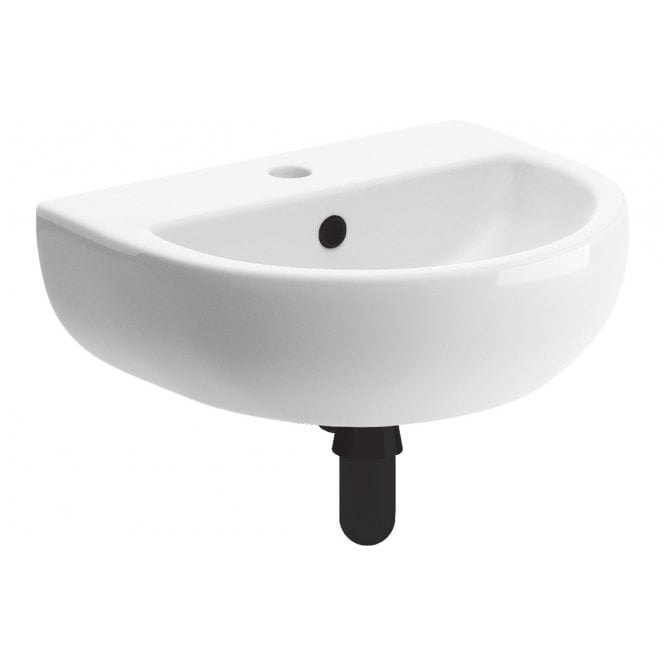 Dove Bathrooms Savannah 450x400mm 1TH Cloakroom Basin & Black Bottle Trap