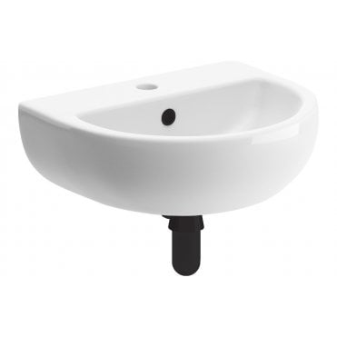 Savannah 450x400mm 1TH Cloakroom Basin & Black Bottle Trap