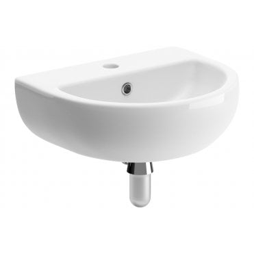 Savannah 450x400mm 1TH Cloakroom Basin & Chrome Bottle Trap
